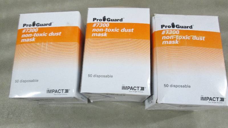 lot 91 image: Lot of 3 Impact Disposable Dust Mas...