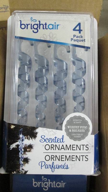 lot 104 image: 6 Packs of 4 Bright Air Scented Orn...