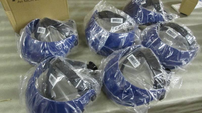 lot 117 image: Lot of 6 Crews Headgear,Face Shield...