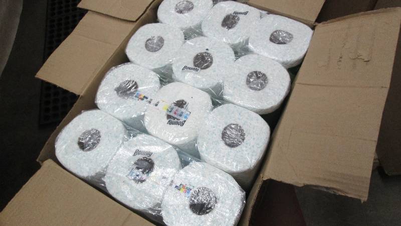 lot 163 image: Large Case of 24 Rolls Bounty Paper...