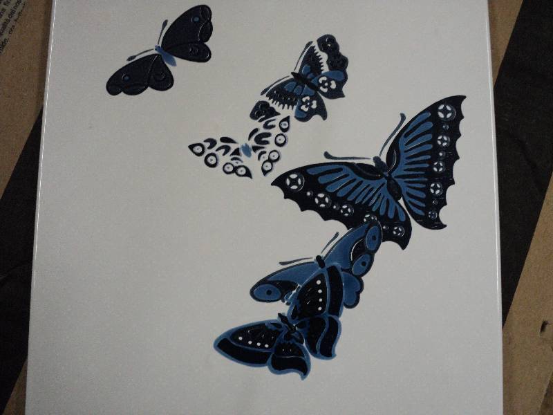 lot 38 image: 68 8 square butterfly tile from It...