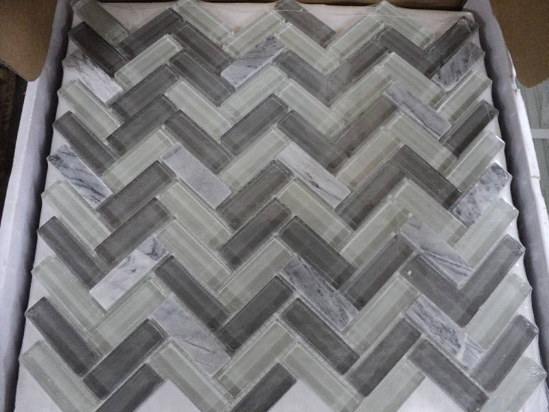 lot 108 image: Glass and Stone Mosaic tile - 25 ti...
