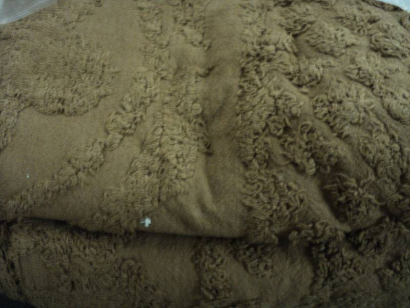 lot 144 image: king size brown chenille bedspread...
