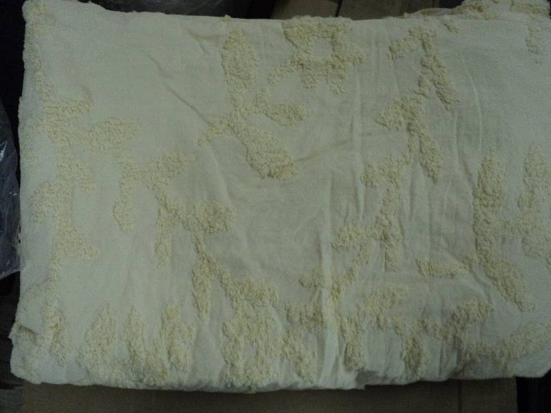 lot 147 image: king size yellow chenille bedspread...