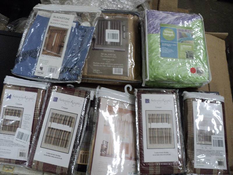 lot 160 image: 11 curtains and valances various si...