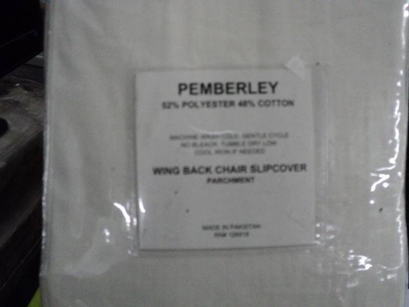 lot 176 image: Pemberley wingback chair slipcover...