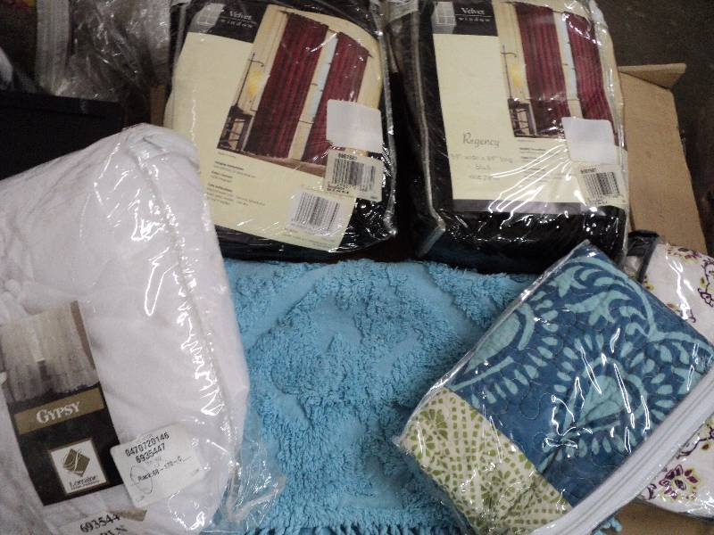lot 177 image: 6 curtains and shams in various siz...