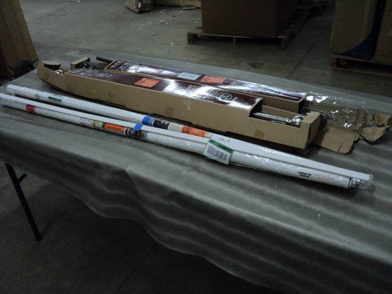 lot 202 image: 2 shades and 2 curtain rods...