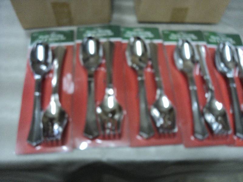 lot 214 image: 5 plastic serving sets...