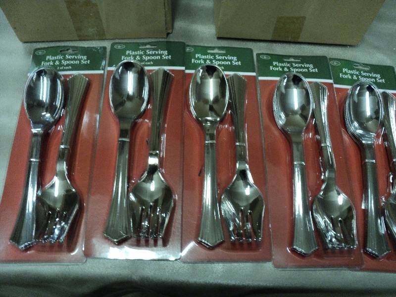 lot 217 image: 5 plastic serving sets...