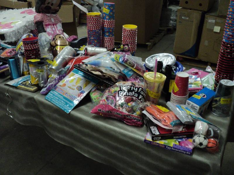 lot 240 image: 2 pinatas and miscellaneous party s...