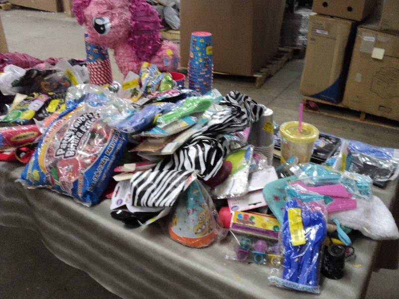 lot 241 image: 3 pinatas and miscellaneous party s...