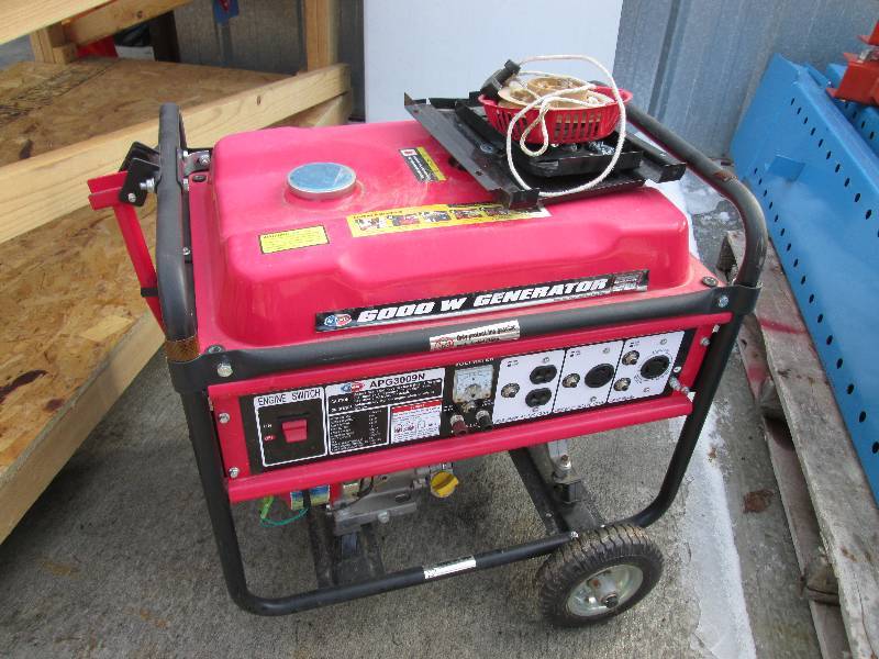 lot 9 image: 6000 watt generator, used about 10 ...