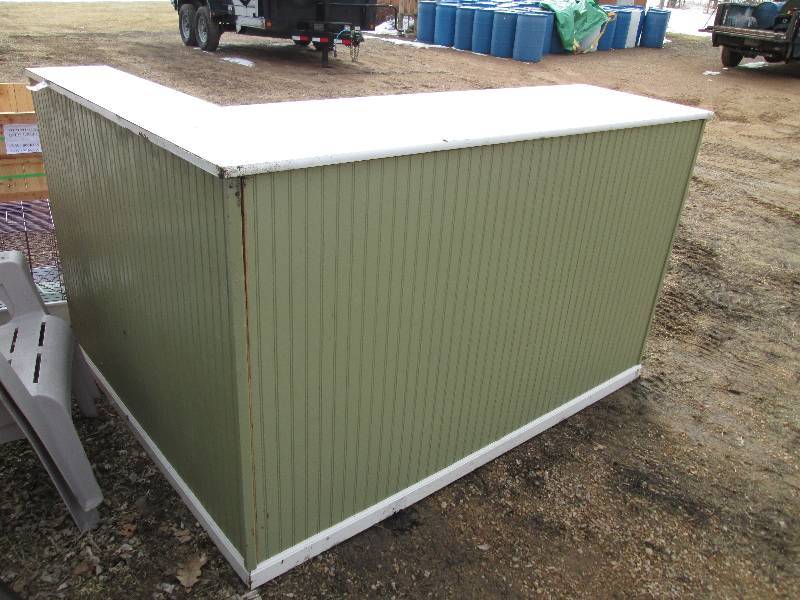 lot 13 image: Wood sales counter, 76 and 62 inch ...