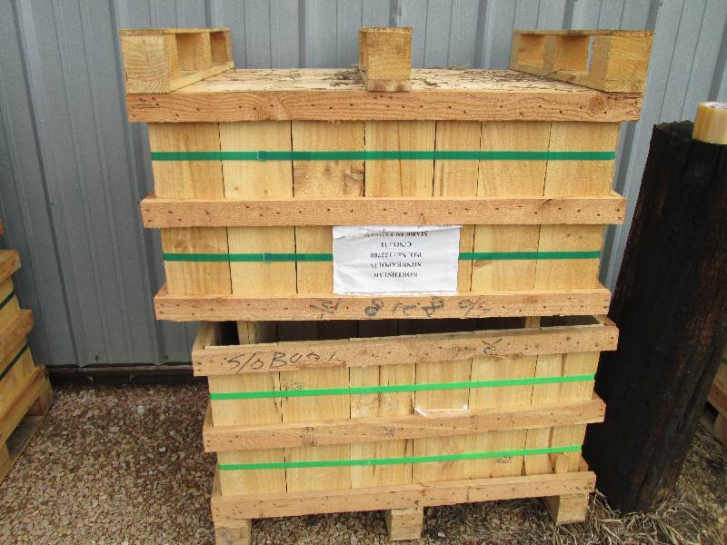 lot 22 image: 3 wood pallet bins measuring 43 x 3...