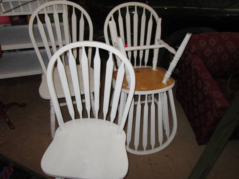 lot 35 image: 4 white dining chairs...