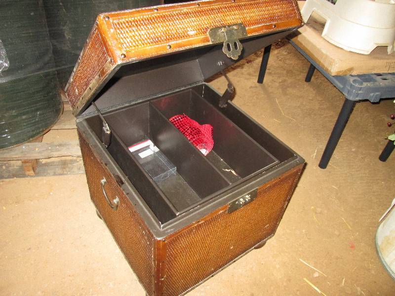 lot 37 image: Cube trunk filled with holiday dc...