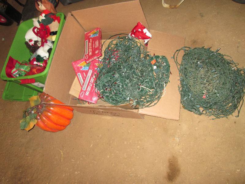 lot 44 image: 2 bins filled with Christmas lights...