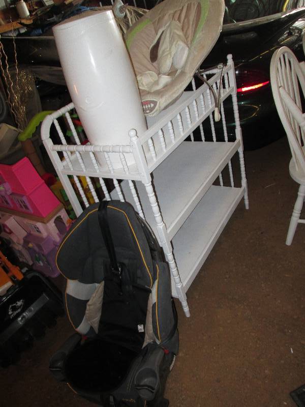 lot 50 image: Lot of baby supplies, car seat, cha...