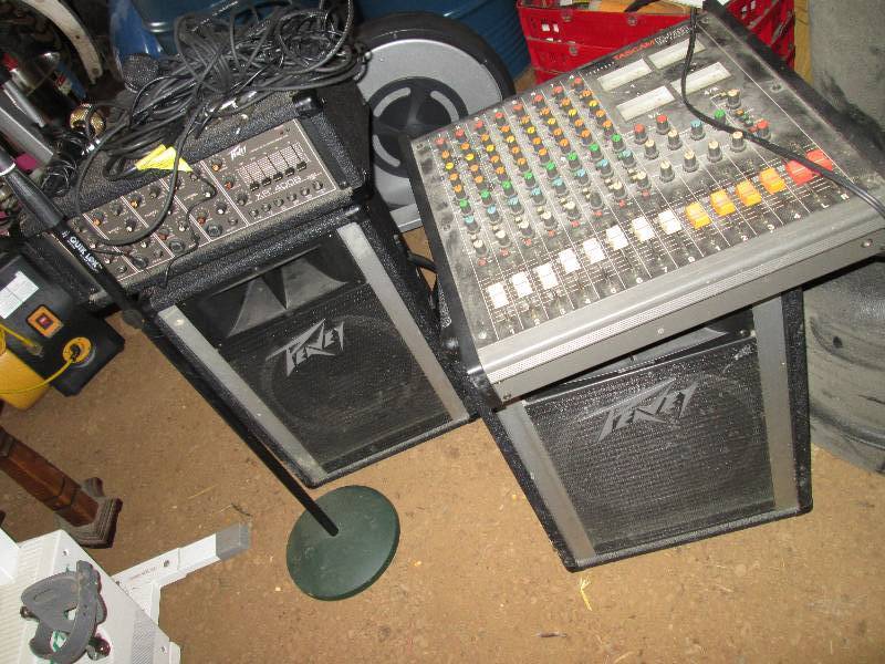 lot 53 image: DJ sound set up includes 2 Peavey s...