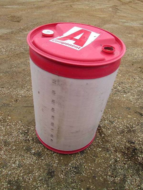 lot 76 image: Red plastic barrel very similar to ...