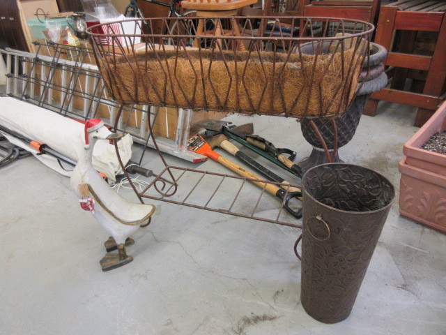 WROUGHT IRON PLANTER AND ACCESSORIES