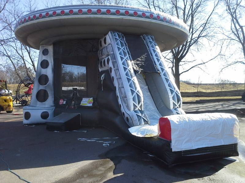 lot 37 image: UFO MoonwalkSlide Combo Inflatable