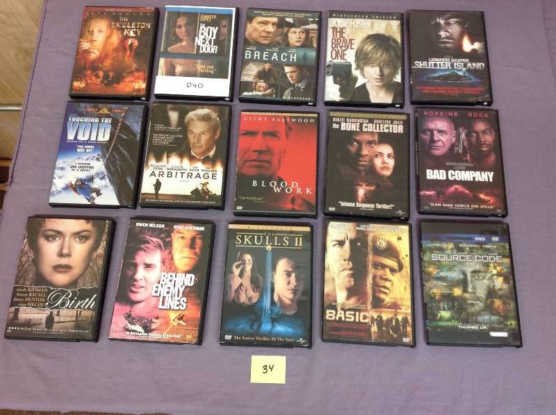 lot 34 image: 15 DVD Thriller Movies