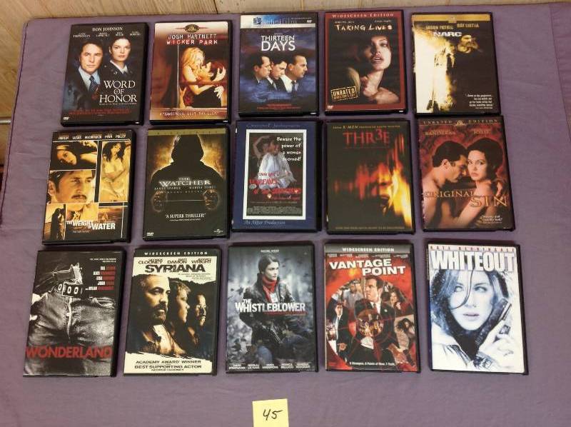 lot 45 image: 15 DVD Thriller Movies