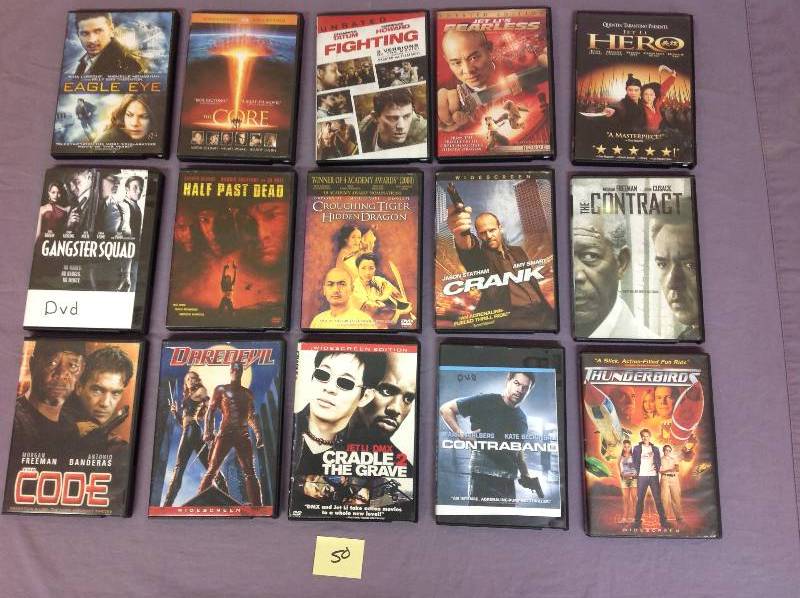 lot 50 image: 15 DVD Action Adventure Movies