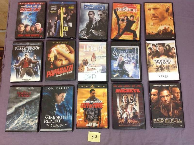lot 58 image: 15 DVD Action Adventure Movies