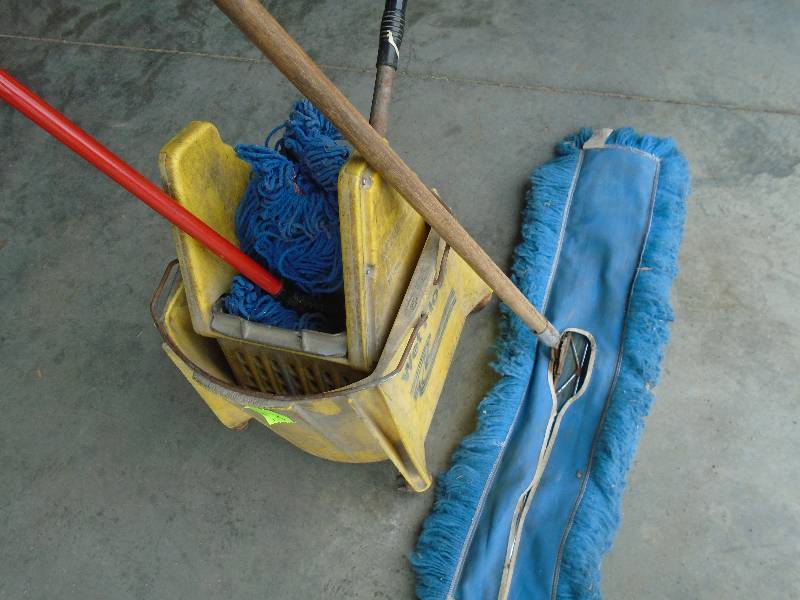 lot 13 image: Mops and Mop Bucket