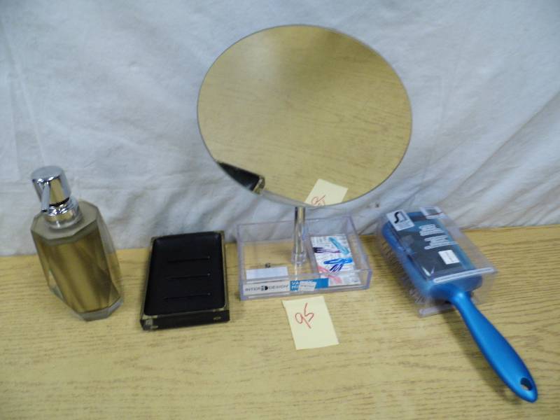 lot 95 image: Mirror - Brush - Soap Dispenser