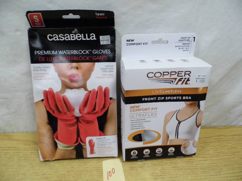 lot 100 image: Sports Bra - Waterproof Gloves