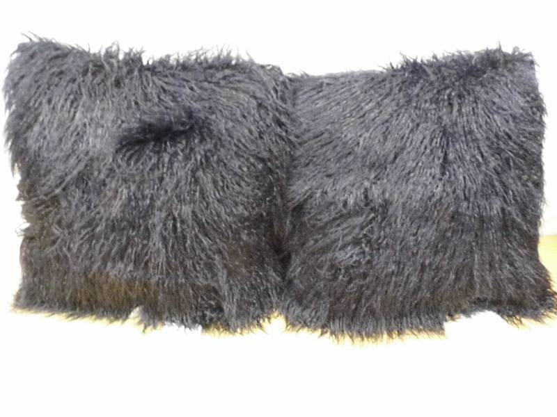 lot 112 image: Pair Furry Pillows