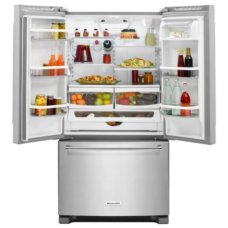 lot 5 image: BRAND NEW - WITH WARRANTY -KITCHENAID MODEL # (KRFC300ESS) - KitchenAid KRFC300 Counter-Depth French Door Refrigerator - 36 - 20 cu ft - Stainless Steel - MSRP $ 2199.99