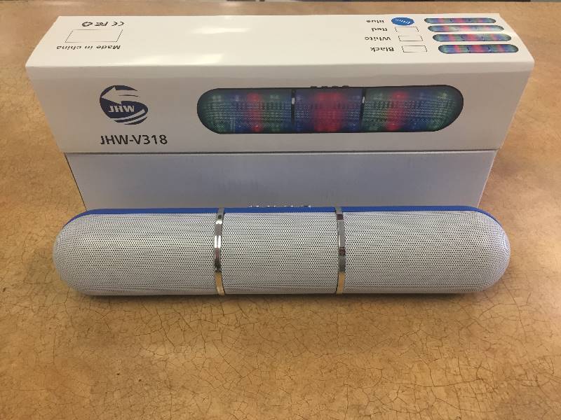 lot 34 image: BRAND NEW Bluetooth Wireless LED Portable Long Cylinder Speaker (BLUE)
