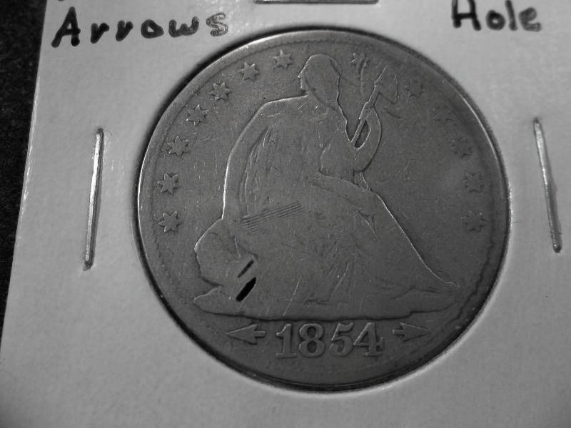 1854 Seated Half Dollar With Arrows