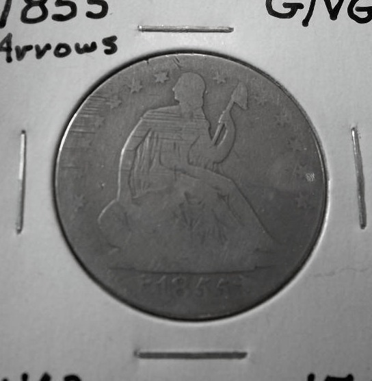 1855 Seated Half Dollar With Arrows
