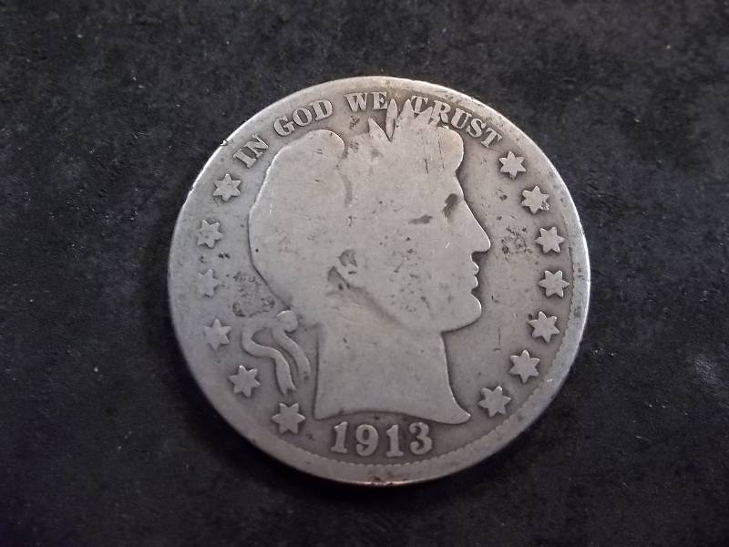 1913 S Barber Half Dollar
