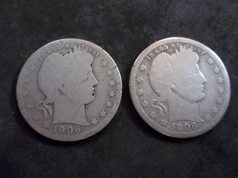 1906 D, 1906 O Barber Quarters