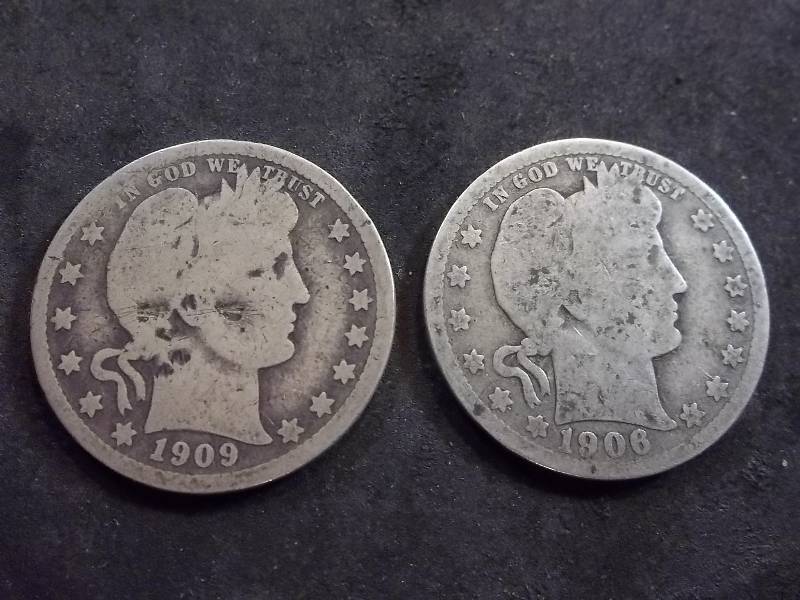 1906 D, 1909 D Barber Quarters