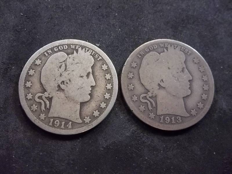 1913 D, 1914 Barber Quarters