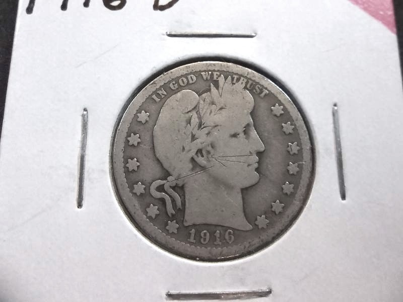 1916 D Barber Quarter