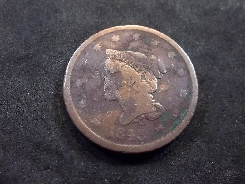1843 Large Cent Petite Head