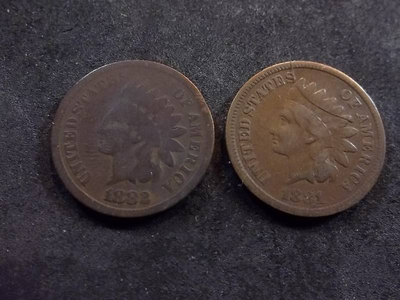 1881, 1882 Indian Head Cents