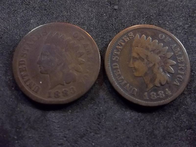 1883, 1884 Indian Head Cents