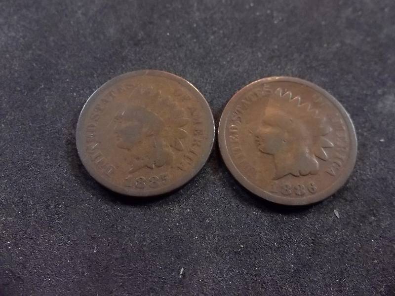 1885, 1886 Indian Head Cents