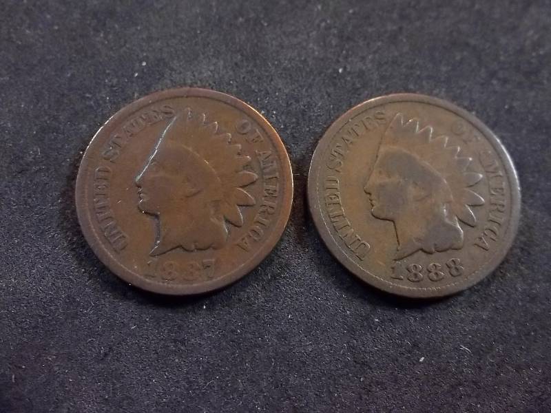 1887, 1888 Indian Head Cents