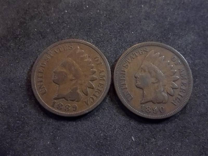 1889, 1890 Indian Head Cents
